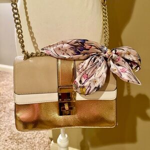 Aldo Rose and Cream Metallic Crossbody Bag